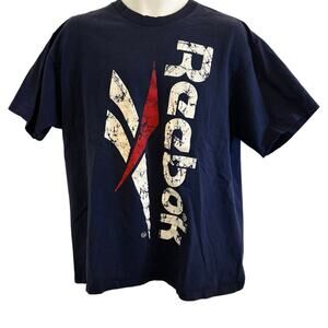 Vintage 90s Reebok Navy Blue T-Shirt. Large